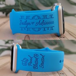 Personalized Engraved i Watch Band PROUD BLESSED STRESSED Mom