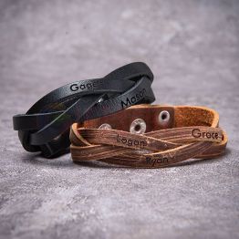 Personalized leather bracelet Name Bracelet