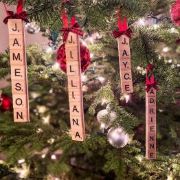 Personalized Scrabble Letter Name Christmas Ornaments