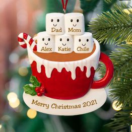 Personalized 2022 Coffee Mug Christmas Family of 2-6 Members