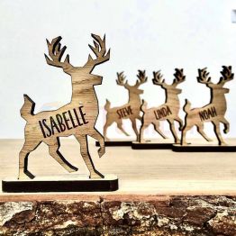 Personalised Christmas 2022 Reindeer decorations Stag Place Names