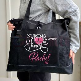 Nurse Tote Personalized, Zippered Caddy Organizer Bag, Gifts
