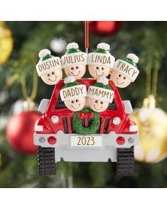 Personalized  Jeep Road Trip Family Christmas Ornament