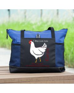 Personalized Pecking Chicken Tote Bag, Available in 6 colors