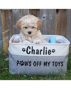 Paws of My Toys Personalized Dog Toy Bin