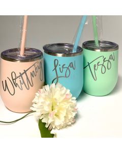 Personalized Party Tumbler Coffee Cup With Straw