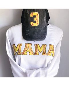 MAMA Baseball Chenille Patch Sweatshirt/Shirt