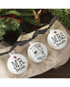 Personalized Christmas Ball ORNAMENT SET of 3