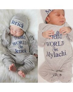 Personalized Baby Outfit Hello World Outfit