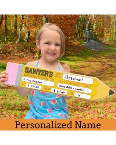 Back To School Pencil Sign, Personalized First Day Of School Sign, Reusable Dry Erase Board School Sign