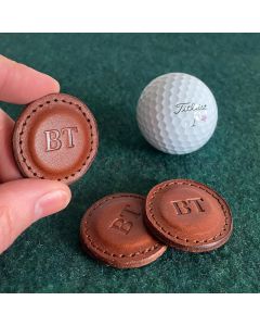 Premium Leather Golf Ball Marker-SET OF 2