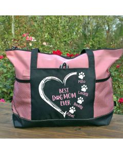 Personalized Best Dog Mom Ever Tote Bag