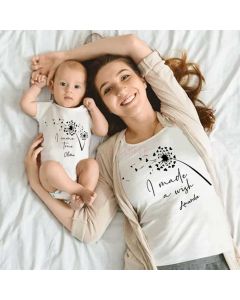 Personalized I made a wish I came true Mom Baby Matching Shirt and Bodysuit