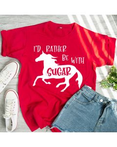 Custom Horse T-Shirt, Equestrian Shirt, I'd Rather Be With My Horse Shirt, Personalized Equestrian T-Shirt