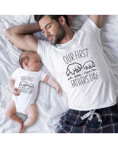 Personalized Daddy and me, First Father's Day shirt set