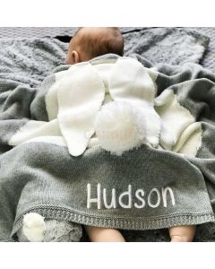 Personalized Baby Knitted Rabbit Blanket
