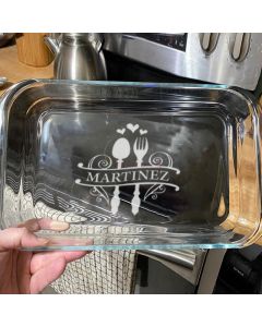 Personalized Engraved Baking Dish, Custom Christmas Gift, Teacher Gift