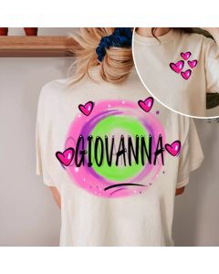 Personalized Heart Name Oversized Women Shirt, Beach Holiday T-shirt