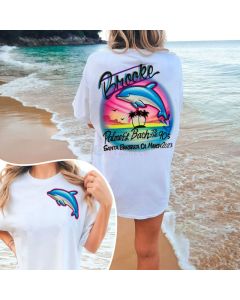 TO THE 90s Shirt, Personalized Heart Name Oversized Beach Holiday T-shirt