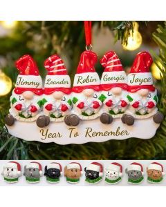 Gnome Family Christmas Ornament Personalize with 2- 6 Names