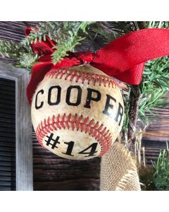 Custom Real Baseball Softball Ornament