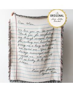 Love Letter Blanket Personalized Gift for Mom Woven Handwriting Custom Throw for Dad or Men