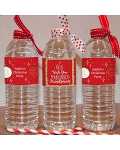 Personalized Christmas Friends Christmas Party Water Bottle Labels