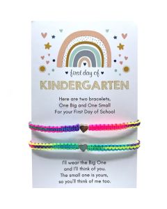 Mommy and Me Heart Rainbow Matching Bracelets First Day of School