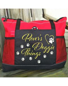 Personalized Name Dog Tote Bag with Zipper