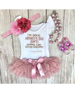 Baby Girl Father’s Day Outfit I’m your Fathers Day Gift Photos Props Skirt Set