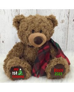 Personalized Christmas Teddy Bear, Merry Christmas Stuffed Animal, My 1st Xmas Gift