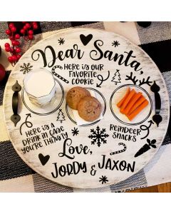Custom Santa Cookie Tray, Treats for Santa, Santa's Cookie Tray, Reindeer Treats, Christmas Decor 