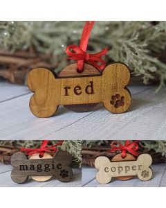 Dog Bone Ornament Personalized Gift for Dog Lover