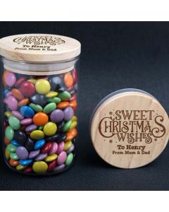 Christmas Wishes Personalised Engraved Christmas Lolly Jar Holiday Gifts