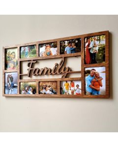 Personalized Family Photo Frame, Home Wall Decor, Wooden Multiple Picture Frame