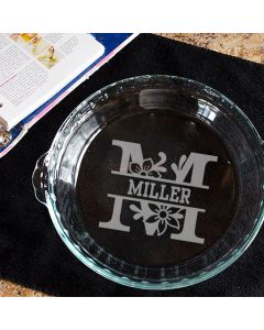 Personalized Pie Plate, Engraved Glass Pie Baking Dish, Christmas Present Wedding Gift