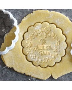 Personalized Christmas Wreath Design Cookie Stamp Family Cookie