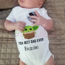 Yoda Best Dad Ever Personalized Baby Onesies