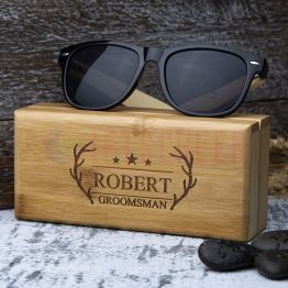 Personalized Groomsmen Wooden Sunglasses
