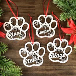 Custom Dog Paw Christmas Ornament