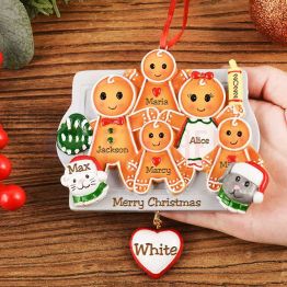 Personalized Gingerbread Family Christmas Ornament 2022