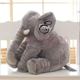 Personalized Stuffed Elephant Pillow Monogramed Elephant