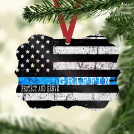 Christmas ornament, police ornament, firefighter ornament, thin blue line, border patrol ornament