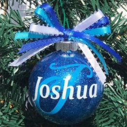Personalized Christmas Ornaments Glitter Glass Ornaments