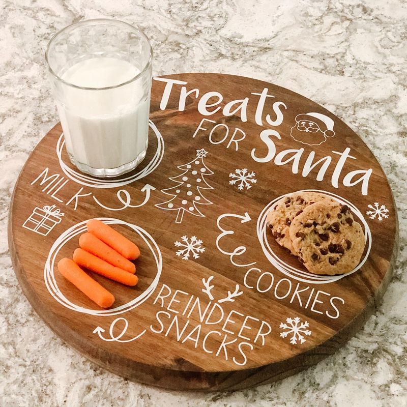 Custom Santa Cookie Tray, Treats for Santa, Santa's Cookie Tray, Reindeer Treats, Christmas Decor 